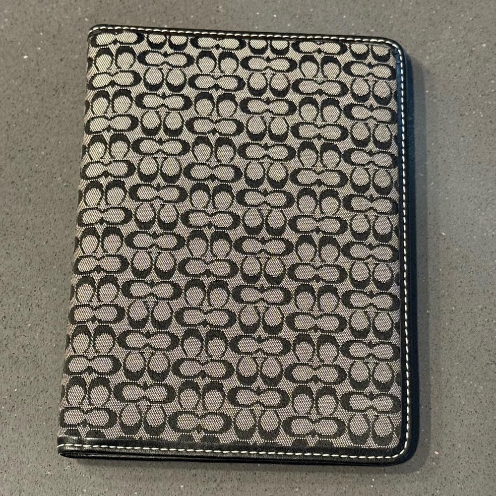 Coach Signature Mini ‘C’ Passport Cover or Photo Album in Black and Gray - EUC